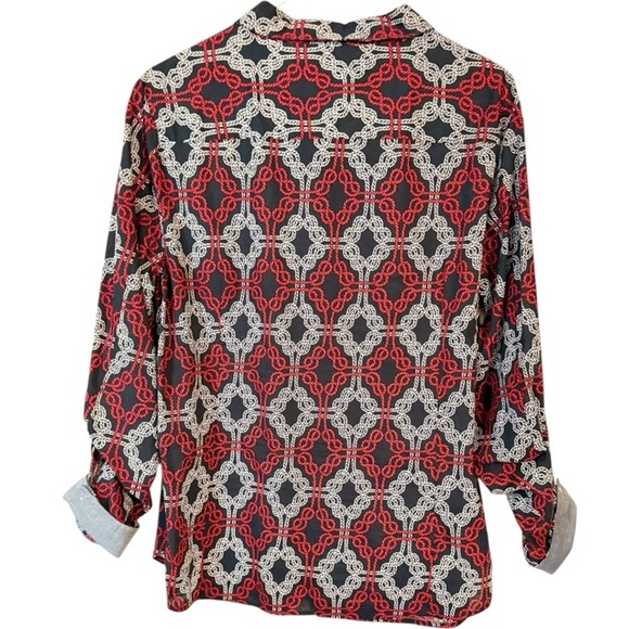 🌹TOMMY HILFIGER FLORAL PIN TUCK BUTTON DOWN SHIRT - Picture 6 of 11